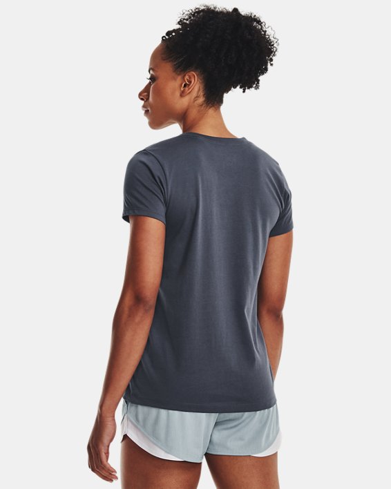 Women's UA Rival Logo Short Sleeve in Gray image number 1